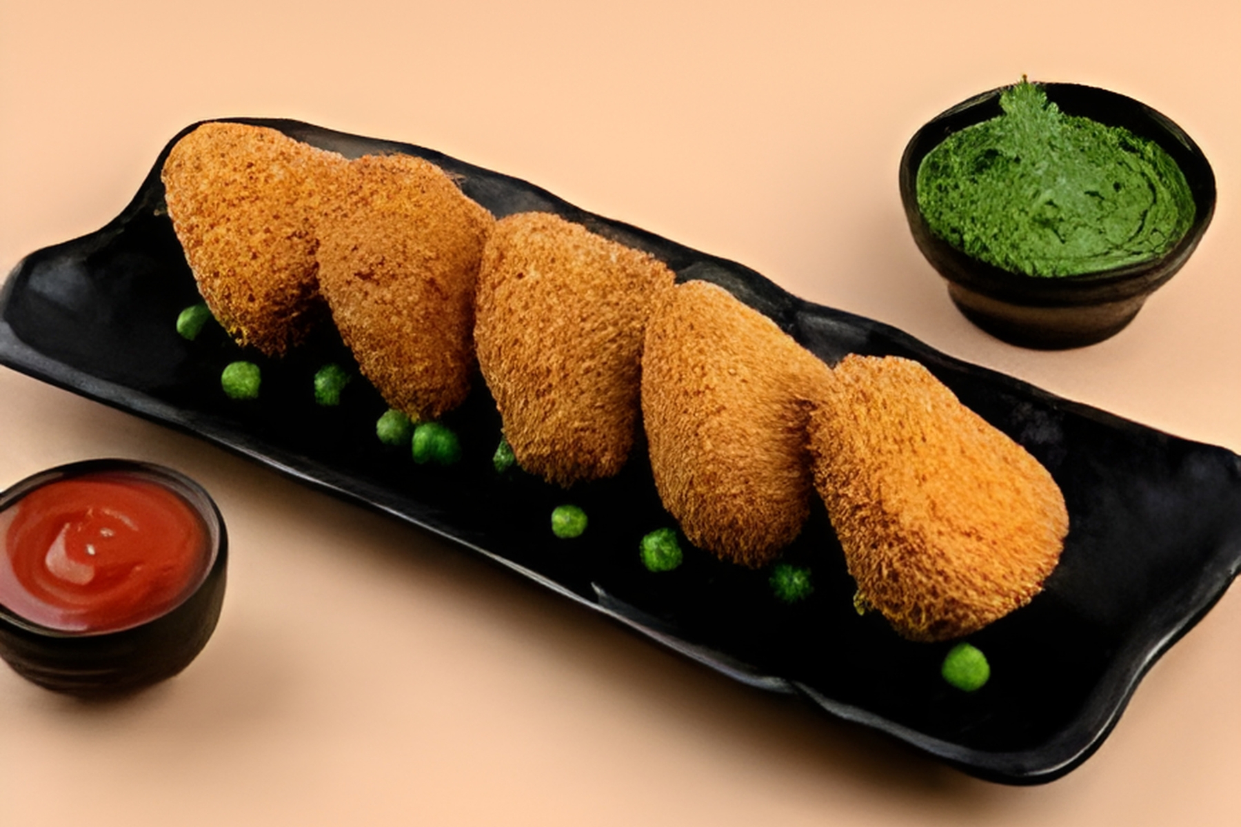 Paneer Cutlet with Sauce (2 Pcs)